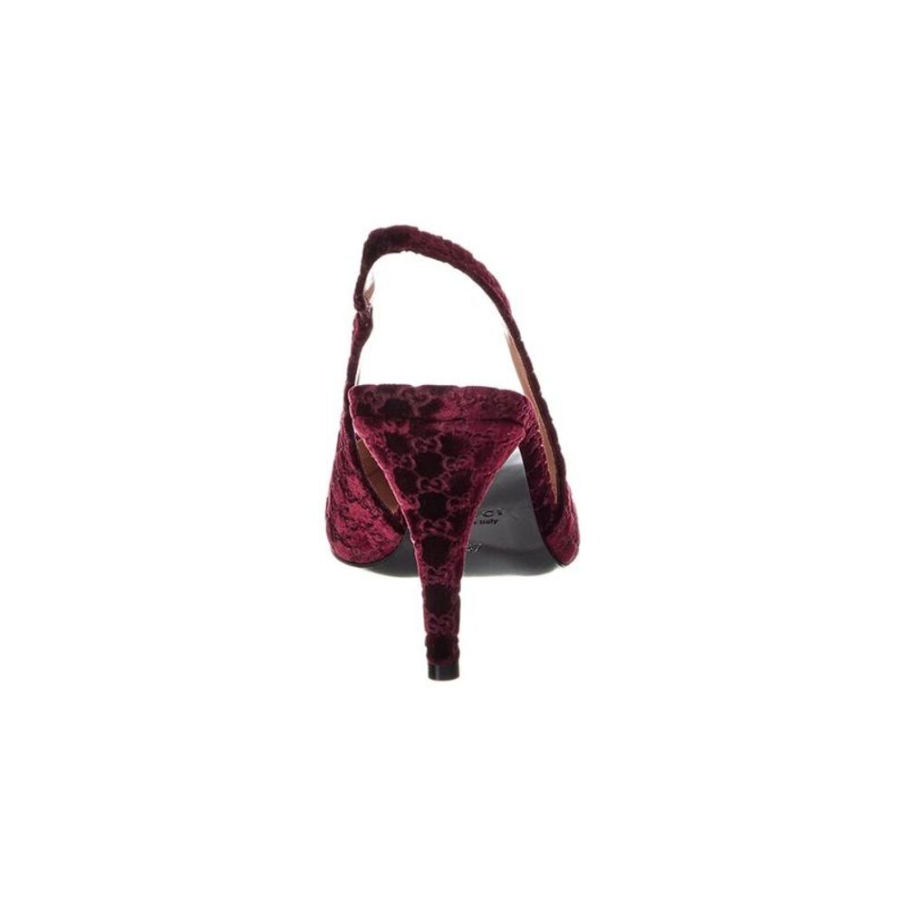 Gucci Horsebit Gg Velvet Slingback Pump, Red - Picture 3 of 5